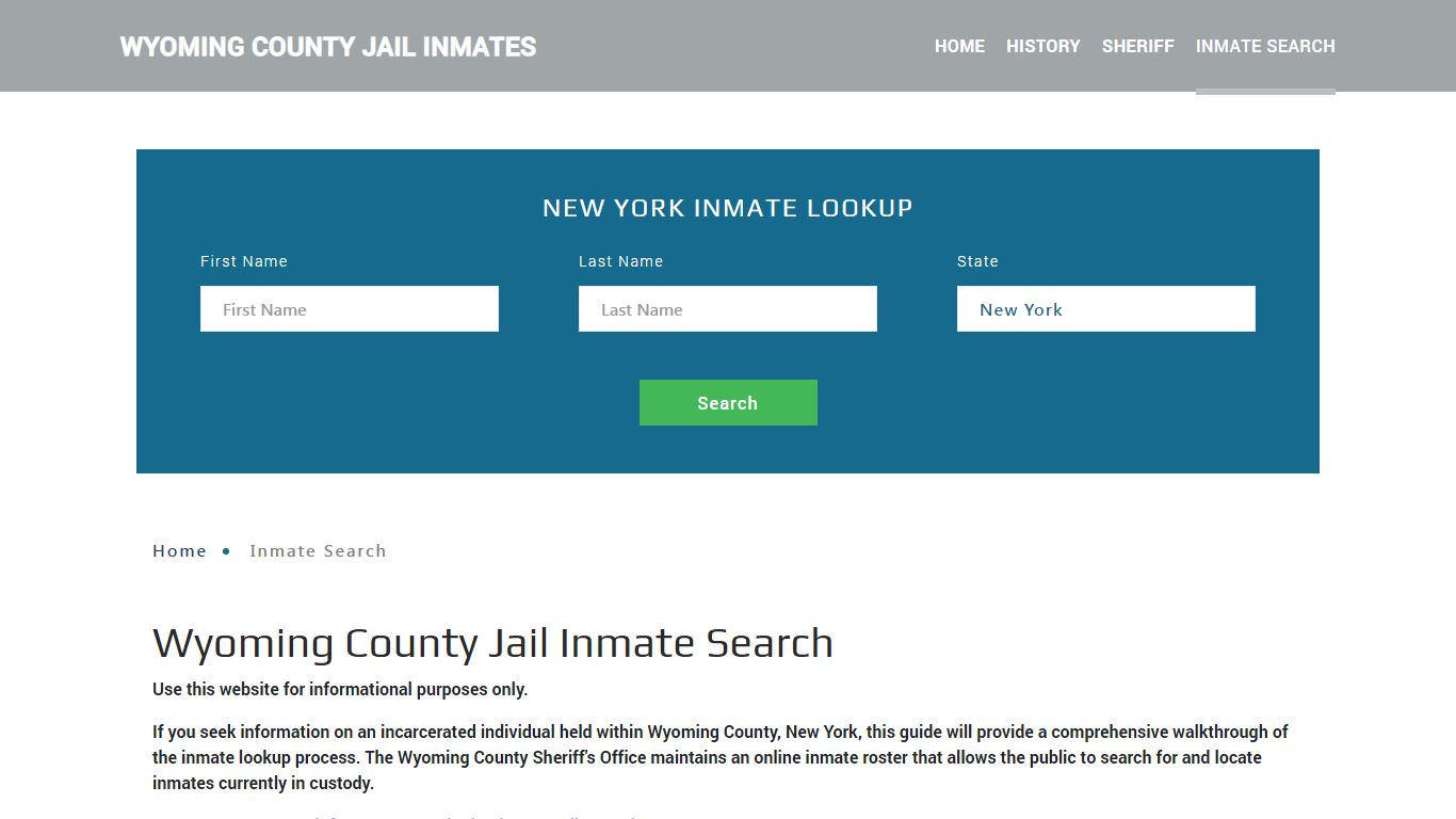 Wyoming County, NY Detainee Lookup